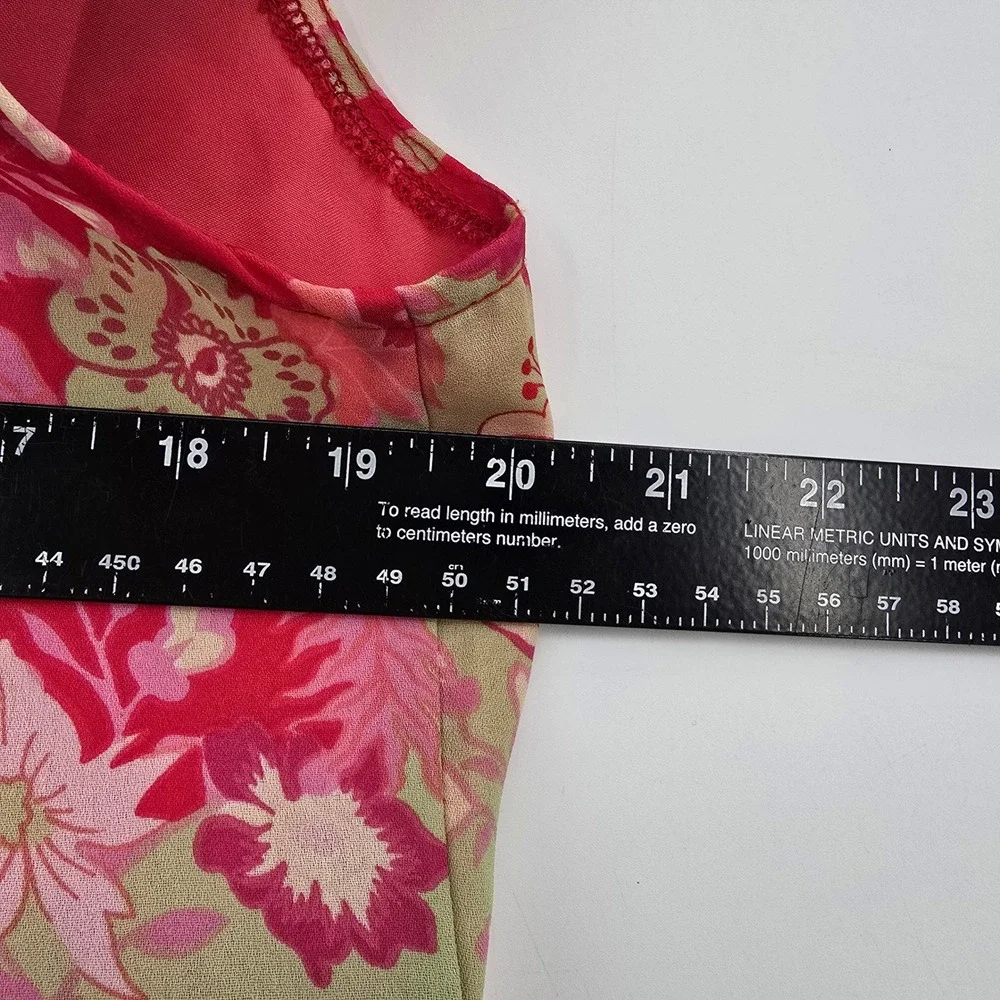 Jennifer Lauren‎ Womens Floral V-Neck Faux Wrap Top Pink Sage Green Size Large
